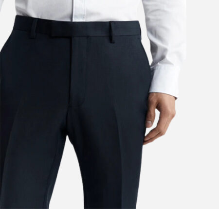 Luxury Slim Navy Textured Suit Trouser