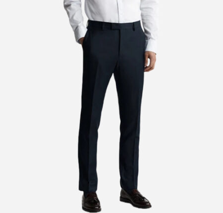 Luxury Slim Navy Textured Suit Trouser